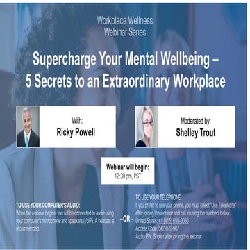 Workplace Wellness: Supercharge Your Mental Wellbeing - 5 Secrets to an Extraordinary Workplace