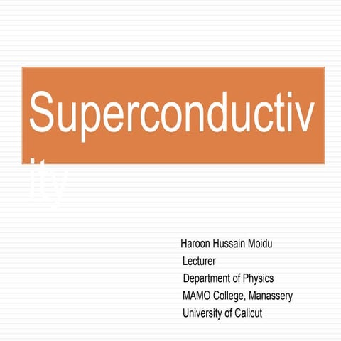 Superconductivity
