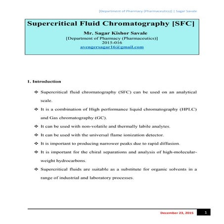 Supercritical fluid chromatography