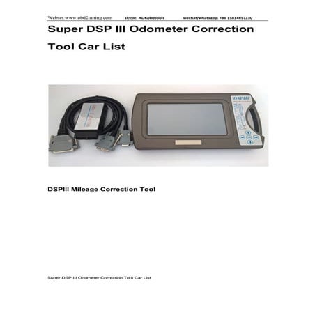 Super dspiii odometer correction tool Car List