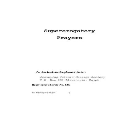 Supererogatory  Prayers