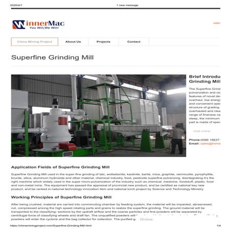 Superfine grinding mill