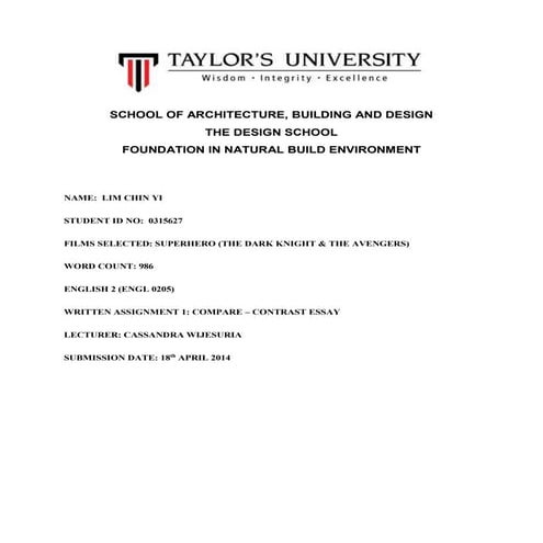 Superheroes essay
