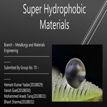 Superhydrophobic materials