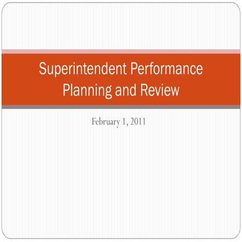 Superintendent performance planning and review