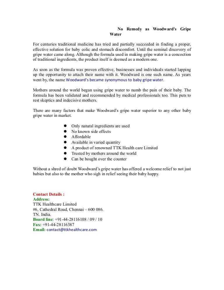 woodwards gripe water ingredients