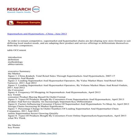 Supermarkets and hypermarkets   china - june 2013(1)