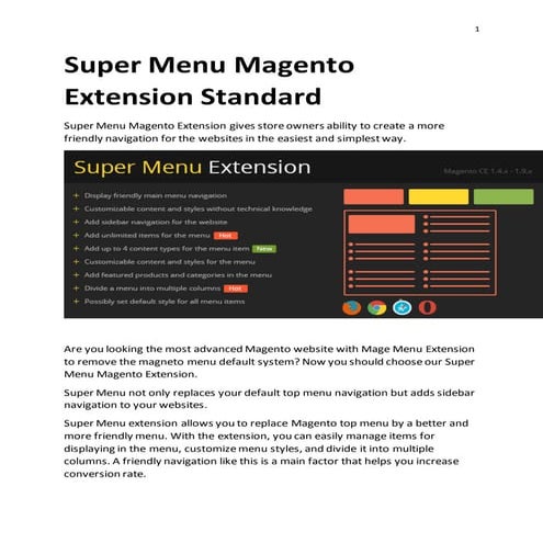 TSuper menu magento extension standard