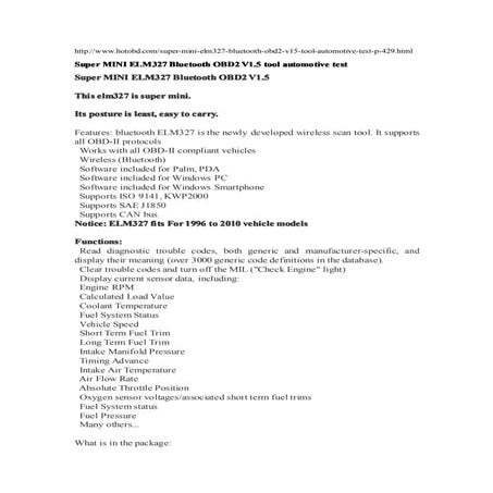 Super mini elm327 bluetooth obd2 v1.5 