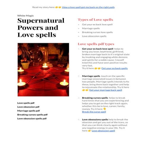 Supernatural Powers and Love spells | PDF