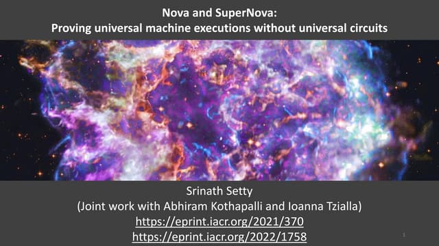 ZK Study Club: Supernova (Srinath Setty - MS Research)
