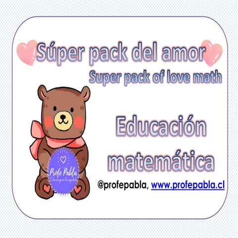 Super pack del amor Actividades Matemáticas