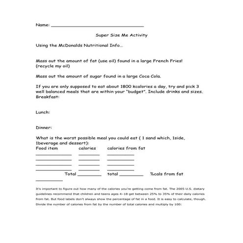 Supersizeme Activity