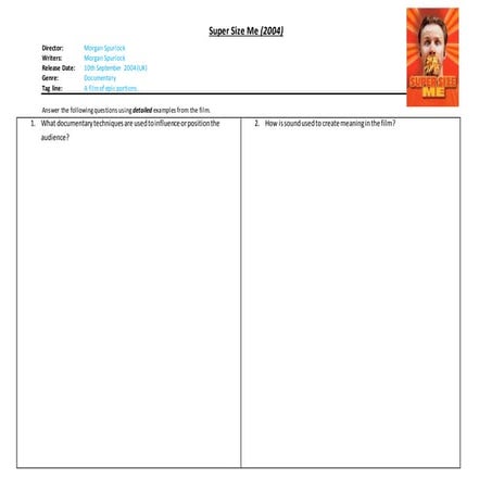 Supersize me  screening notes