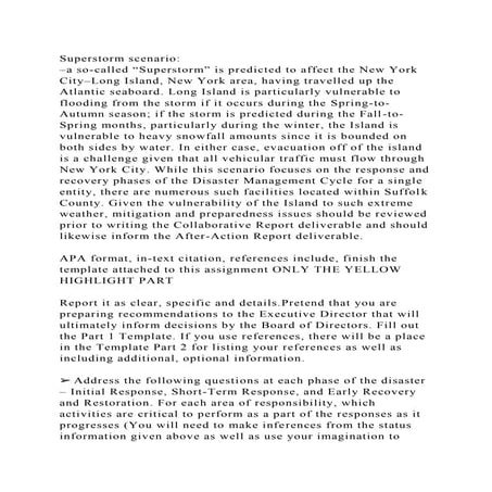 Superstorm scenario–a so-called Superstorm” is predicted to affe.docx