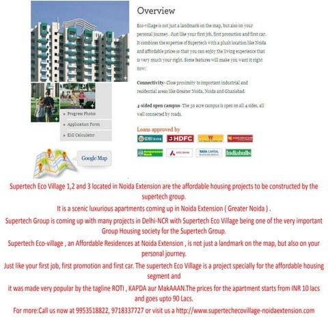 Supertech eco village noida extension @ 9953518822,9718337727 supertech eco v...