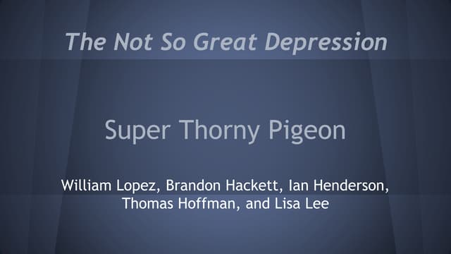 Super thorny pigeon   bon appetit!- the not so great depression