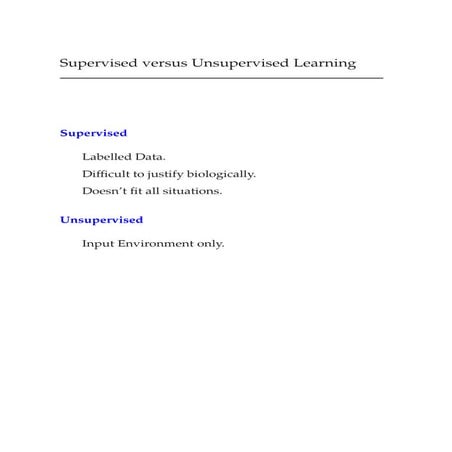 REDES NEURONALES APRENDIZAJE Supervised Vs No Supervised