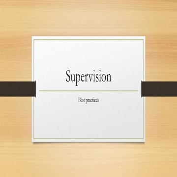 Supervision | PPTX