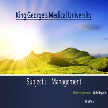 Supervision and management