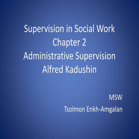 Supervision in social work