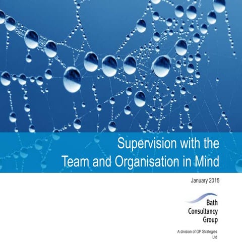 Supervision with the team and organisation in mind webinar