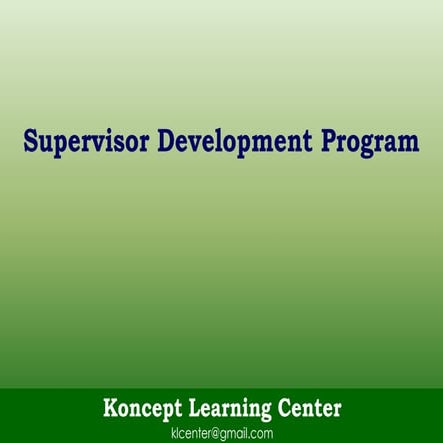 Supervisor development program