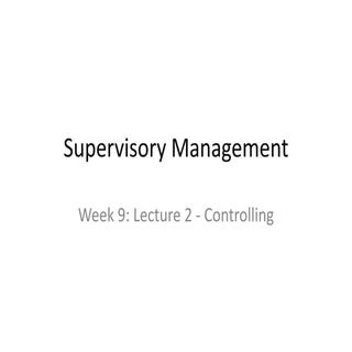 Supervisory management - the proces...