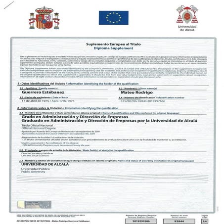 Suplemento europeo al Titulo UAH