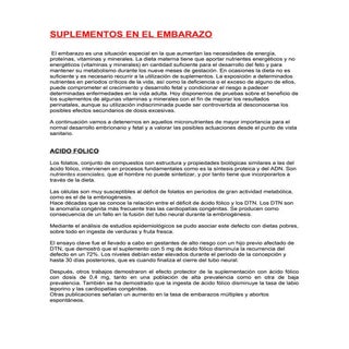 Suplementos vitaminicos en el embarazo