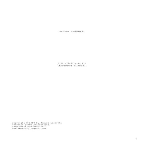 Suplement (rozmowa z sobą) 3