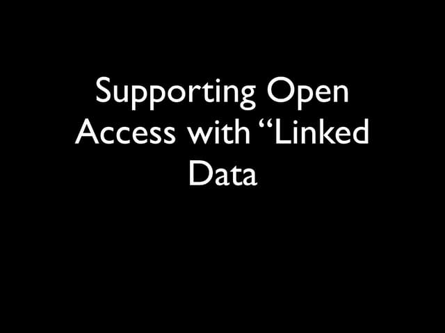 Suporting OA with LD