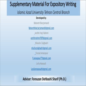 Supplementary Material of Expository Writing 