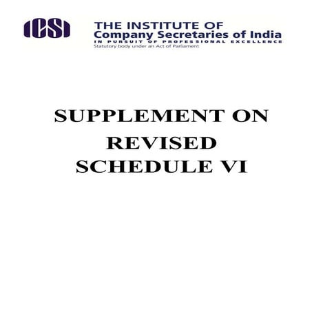 Supplement on revised schedule vi 110512