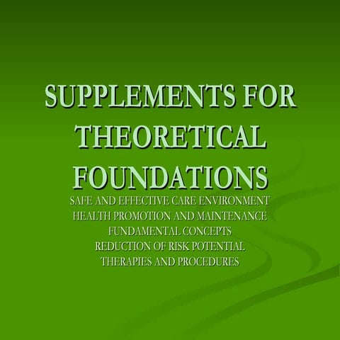 Supplements For Theoretical Foundations