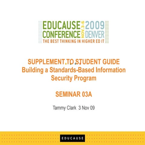 Supplement To Student Guide   Seminar 03 A 3 Nov09