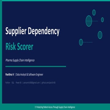 Supplier_Dependency_Risk_Scorer_Pharma Supply Chain Intelligence.pptx