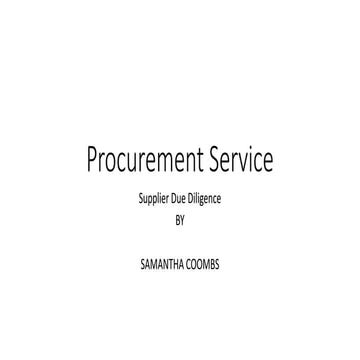 Supplier due dilligence