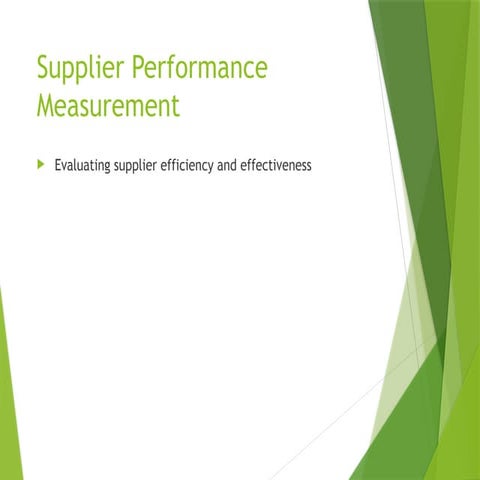 Comprehensive Supplier Performance Measurement for Supply Chain ...