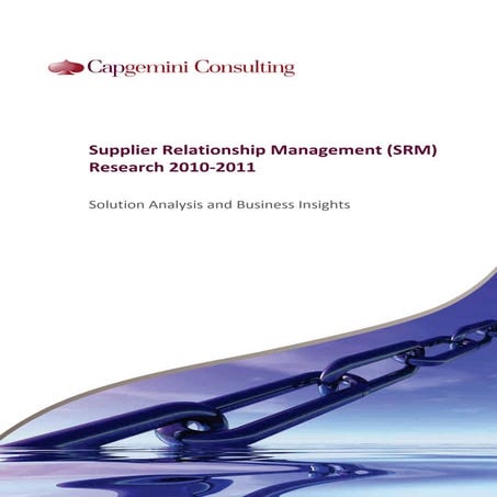 Supplier Relationship Management  Srm  Research 2010 2011