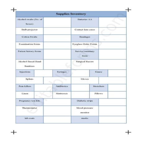Supplies Inventory Fillable PDF Template | PDF