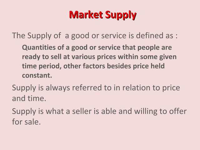 Supply