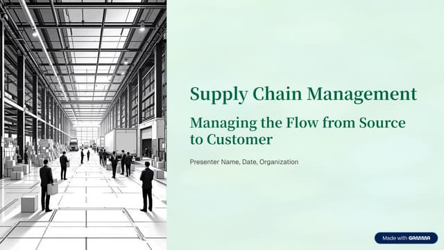 Supply Chain Management: Streamlining Operations for Competitive Advantage