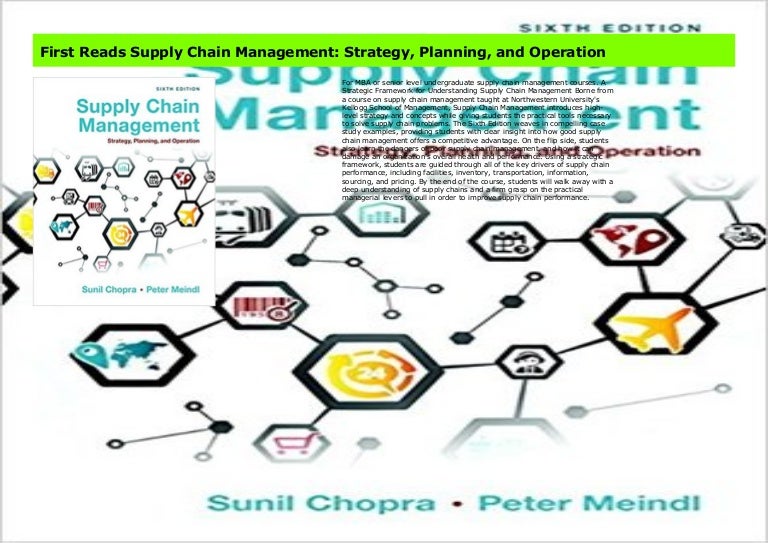 First Reads Supply Chain Management Strategy, Planning, and Operation