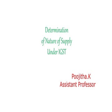 Supply   nature, time and place of supply under  igst