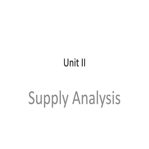 Supply analysis
