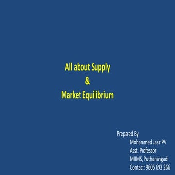 Supply and Market Equilibrium
