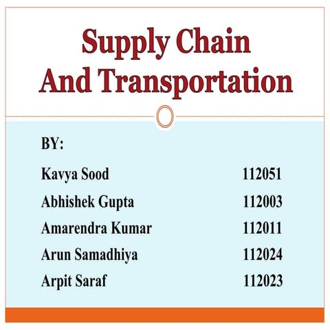Supply chain