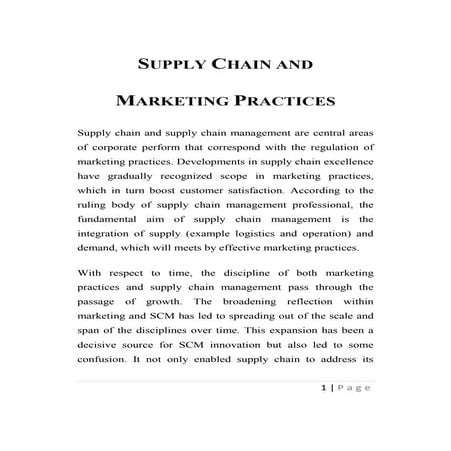 Supply chain and marketing | PDF