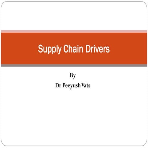 Various Supply chain drivers Production Facilities Inventory ...